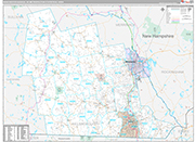 Manchester-Nashua Metro Area Wall Map Premium Style